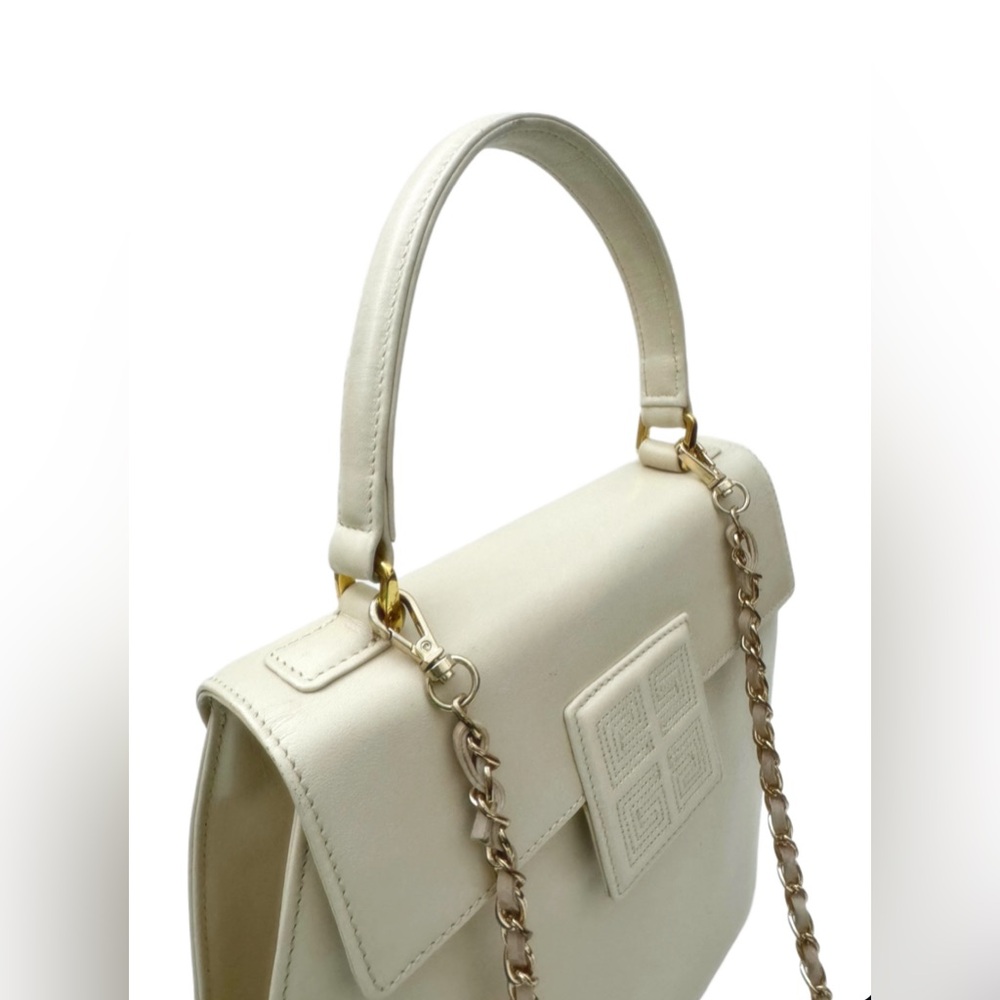 Authentic Givency White Cream Leather Handbag Made in Italy  D.PAT 896710 - Picture 7 of 16